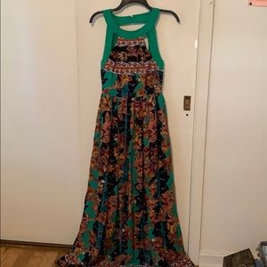 Green Floral Prom Dress